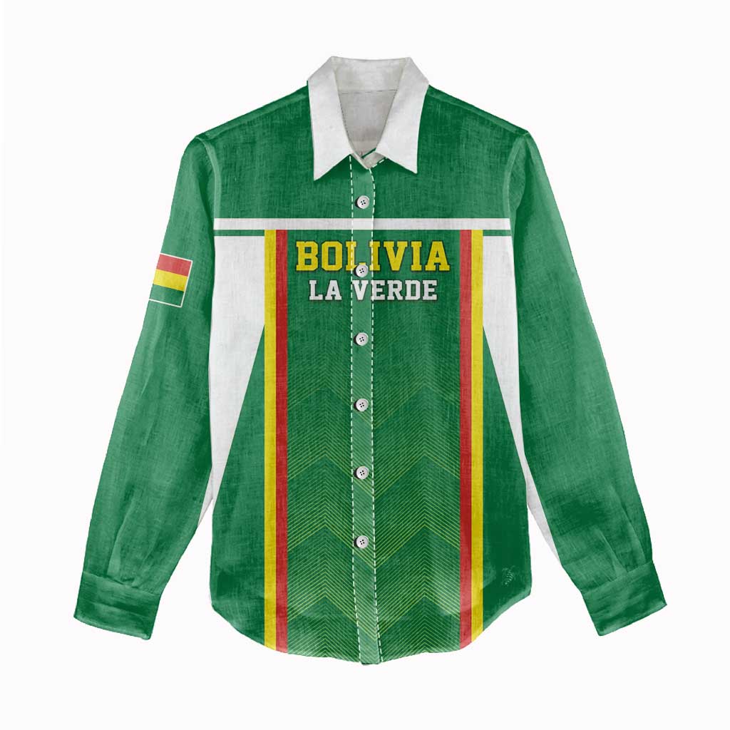 Custom Bolivia Football Women Casual Shirt Go Champions La Verde Green Version
