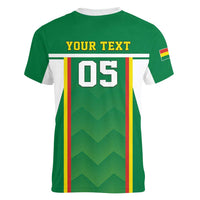 Custom Bolivia Football Women V-Neck T-Shirt Go Champions La Verde Green Version