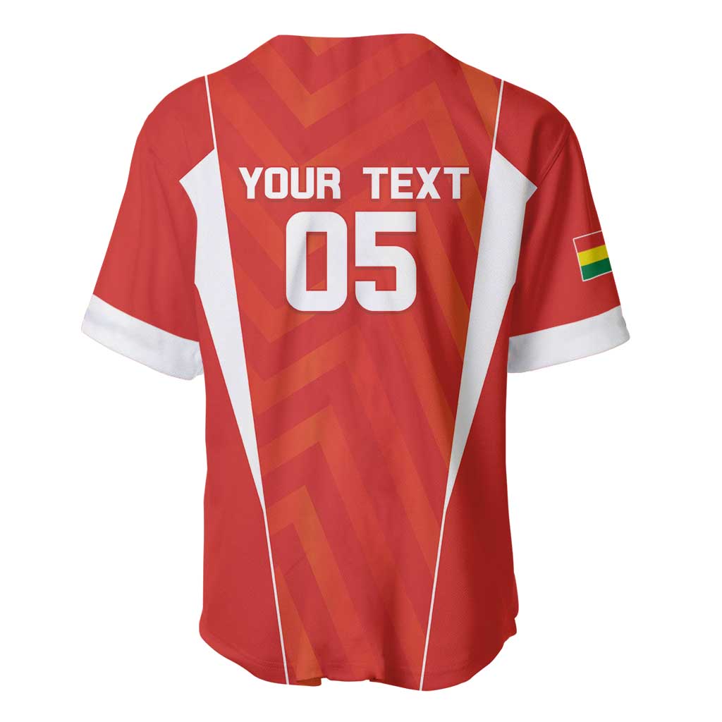 Custom Bolivia Football Baseball Jersey Go Champions La Verde Red Version