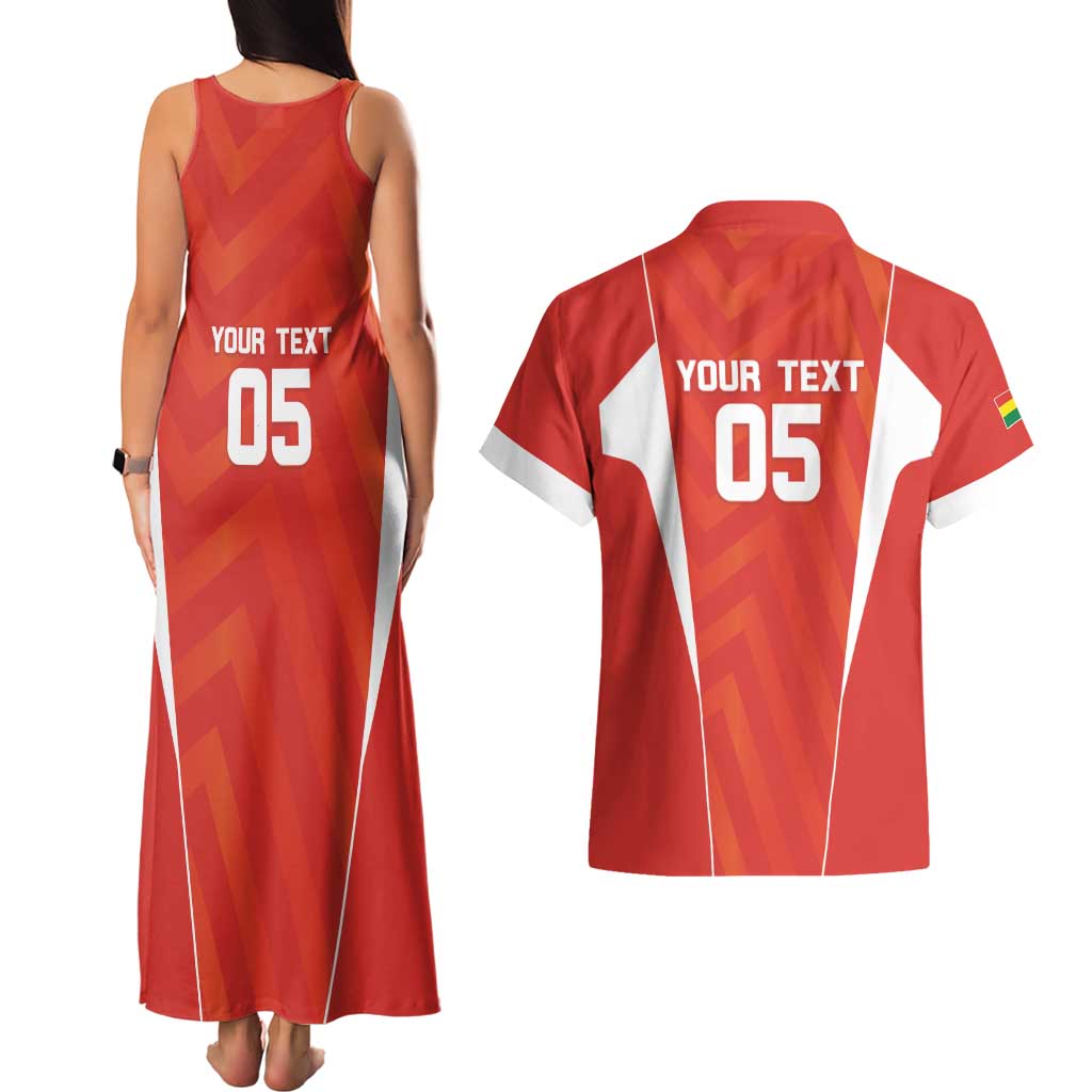 Custom Bolivia Football Couples Matching Tank Maxi Dress and Hawaiian Shirt Go Champions La Verde Red Version