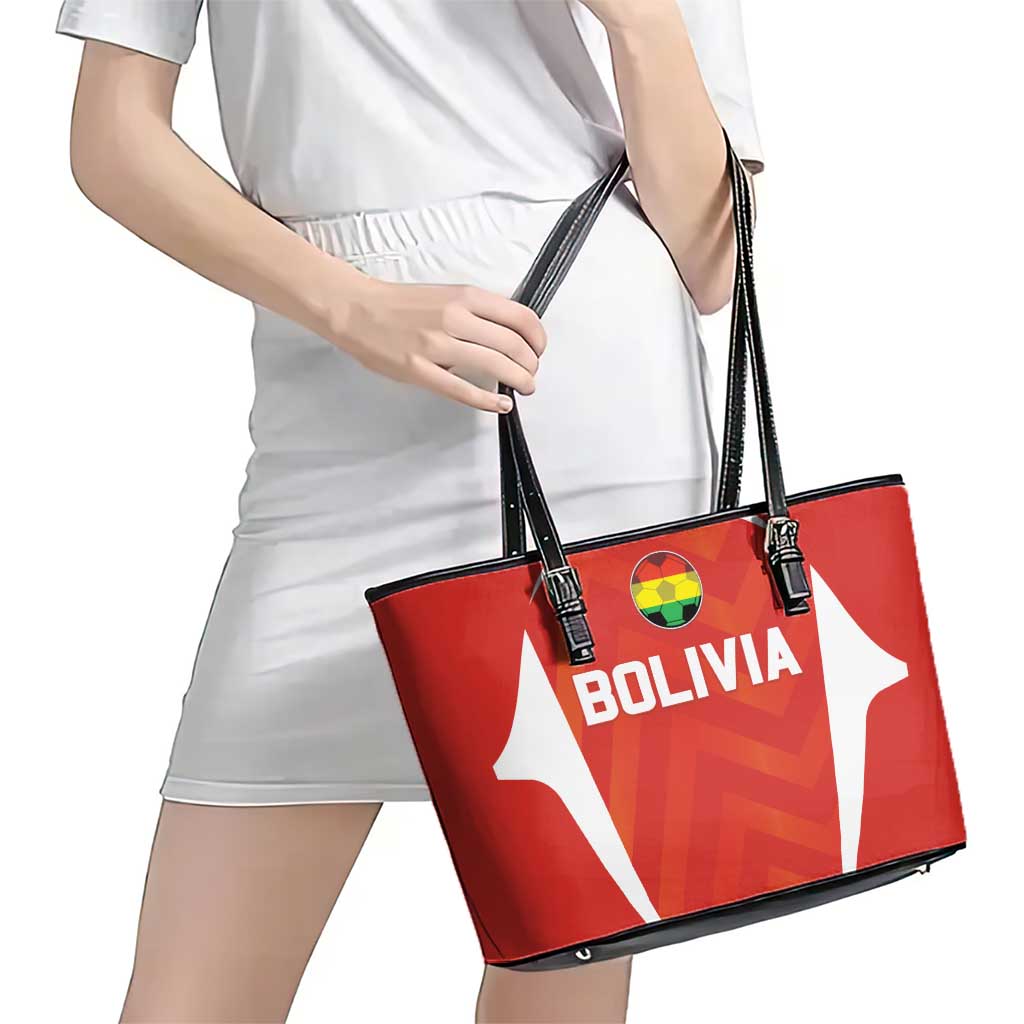 Bolivia Football Leather Tote Bag Go Champions La Verde Red Version
