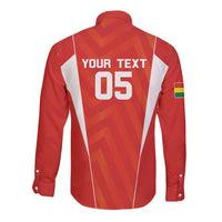 Custom Bolivia Football Long Sleeve Button Shirt Go Champions La Verde Red Version