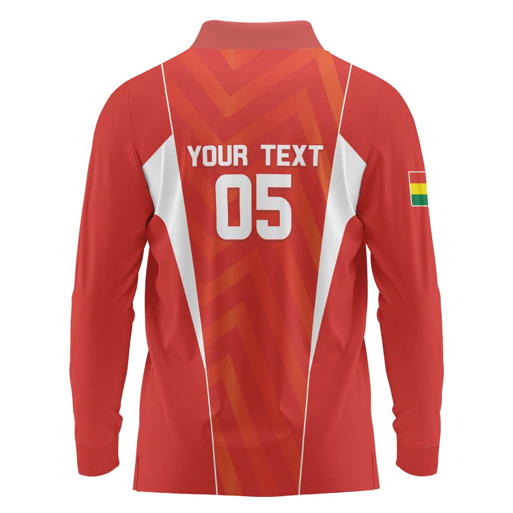 Custom Bolivia Football Long Sleeve Polo Shirt Go Champions La Verde Red Version