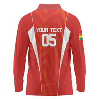 Custom Bolivia Football Long Sleeve Polo Shirt Go Champions La Verde Red Version