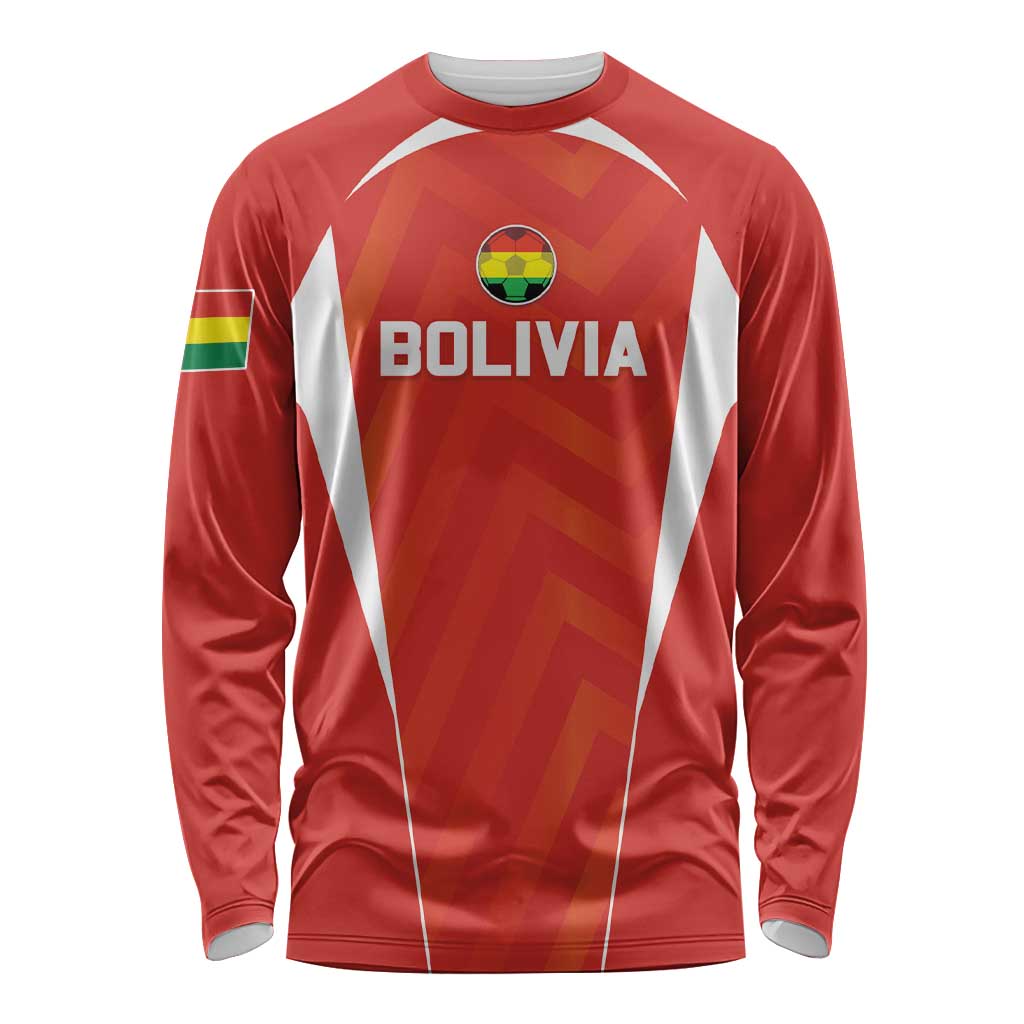 Custom Bolivia Football Long Sleeve Shirt Go Champions La Verde Red Version
