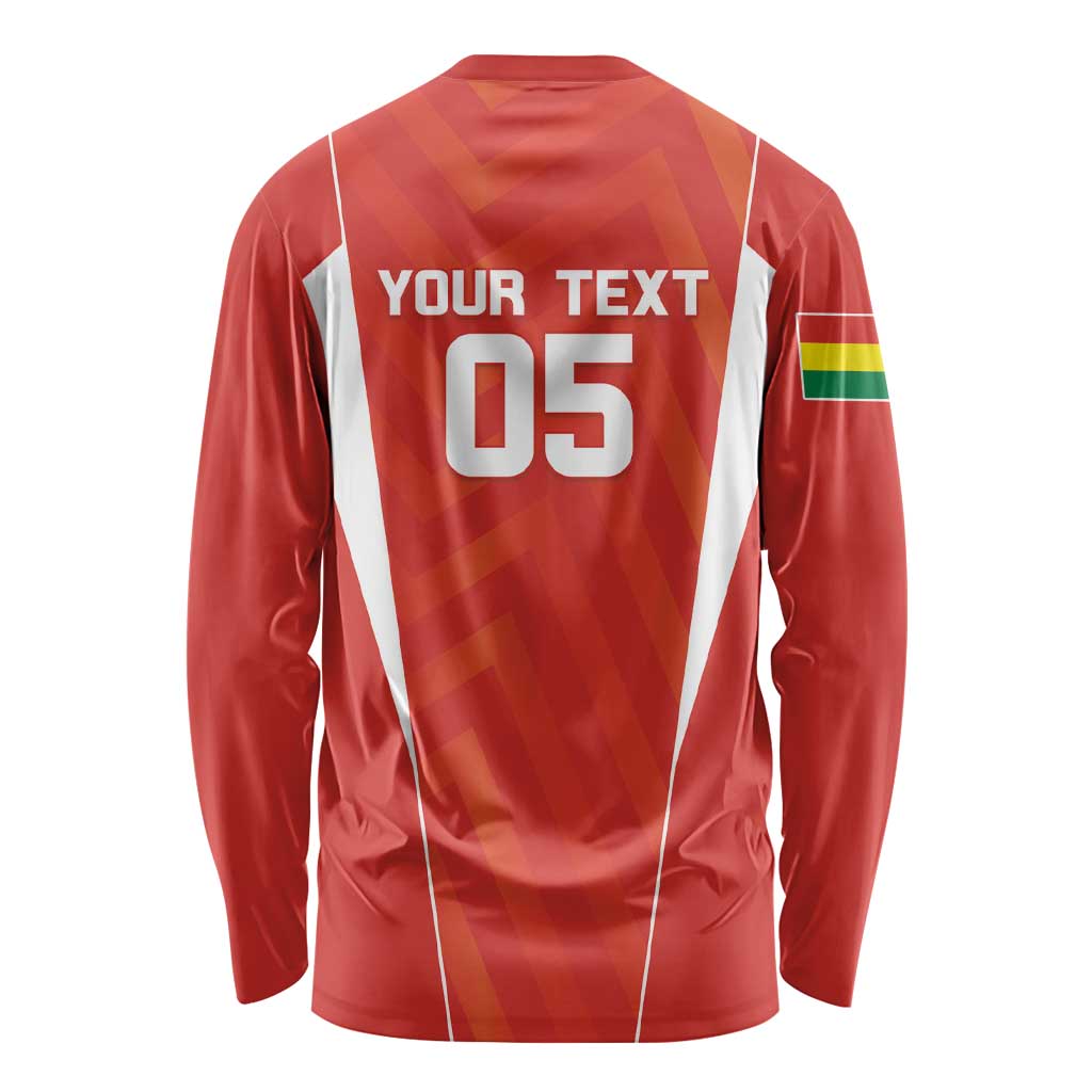 Custom Bolivia Football Long Sleeve Shirt Go Champions La Verde Red Version