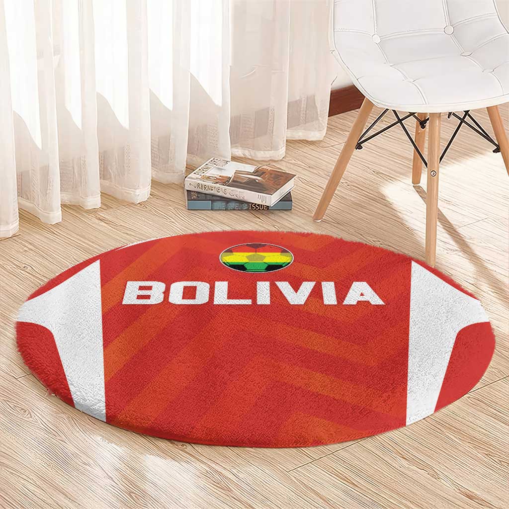 Bolivia Football Round Carpet Go Champions La Verde Red Version
