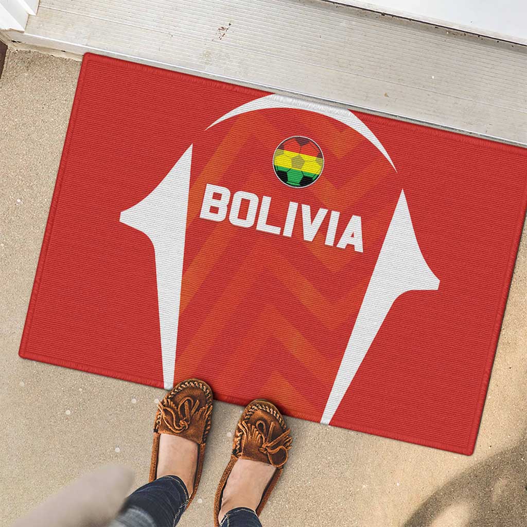 Bolivia Football Rubber Doormat Go Champions La Verde Red Version