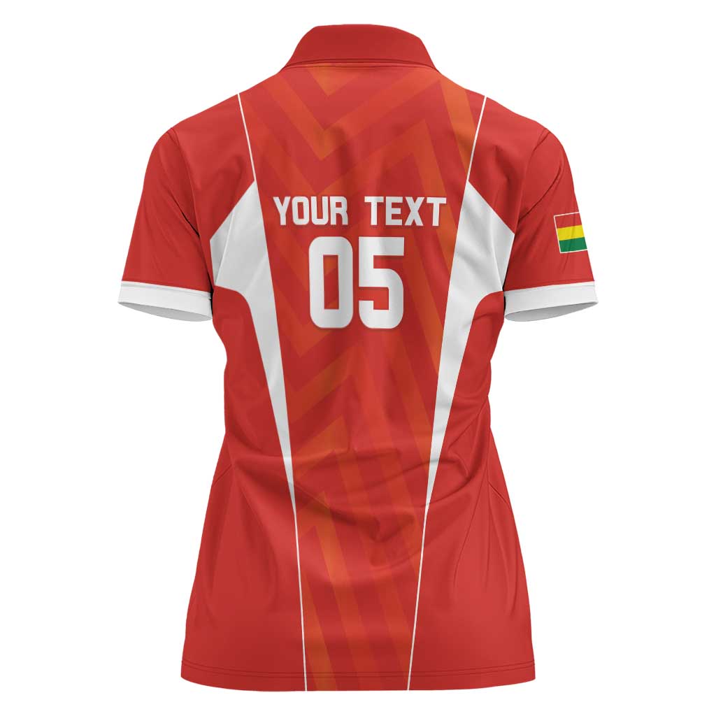 Custom Bolivia Football Women Polo Shirt Go Champions La Verde Red Version