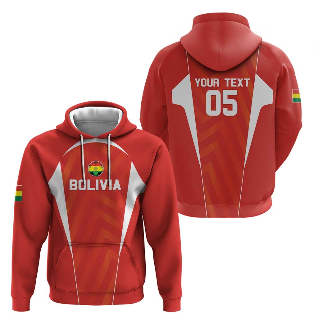 Custom Bolivia Football Zip Hoodie Go Champions La Verde Red Version