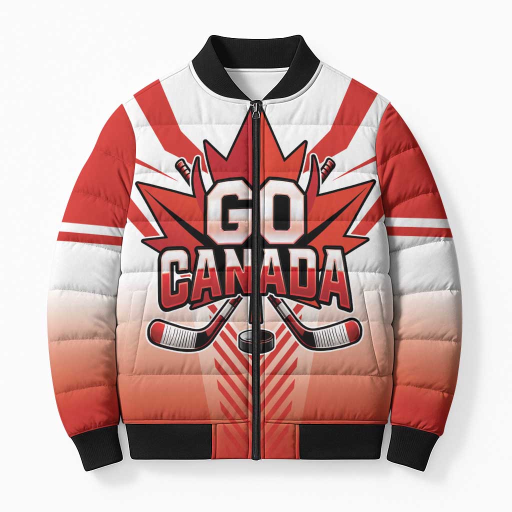 Canada Ice Hockey Custom Bomber Puffer Jacket Go Canada Unique Style