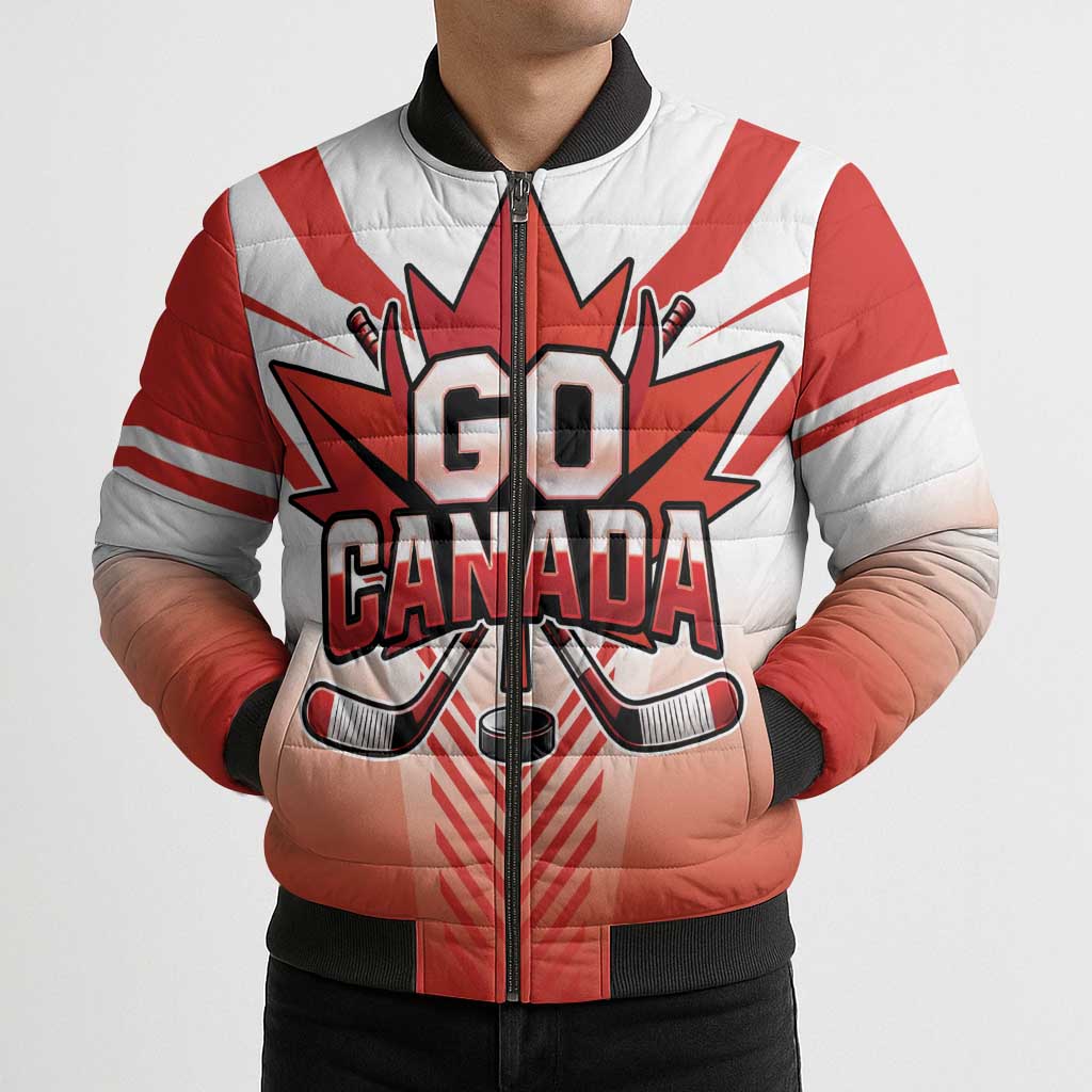 Canada Ice Hockey Custom Bomber Puffer Jacket Go Canada Unique Style
