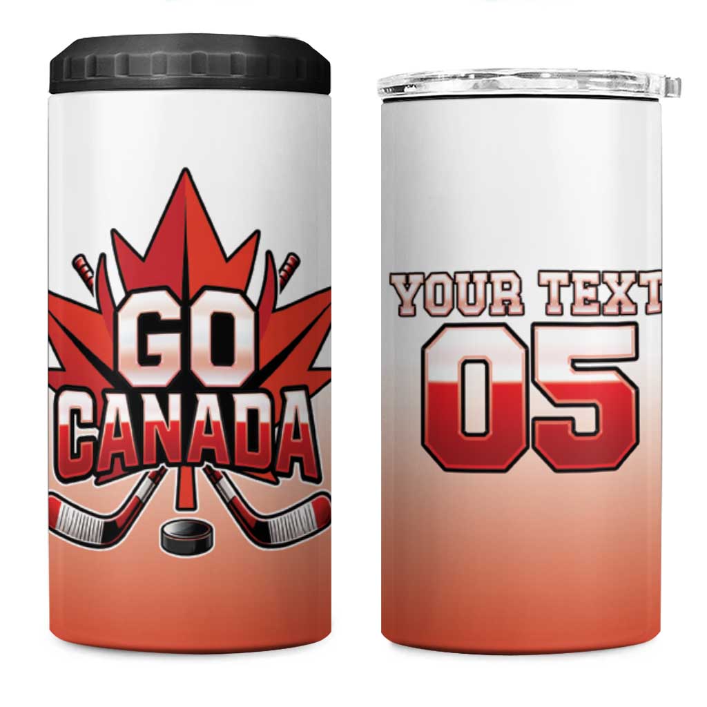 Canada Ice Hockey Custom 4 in 1 Can Cooler Tumbler Go Canada Unique Style