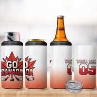 Canada Ice Hockey Custom 4 in 1 Can Cooler Tumbler Go Canada Unique Style