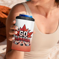Canada Ice Hockey Custom 4 in 1 Can Cooler Tumbler Go Canada Unique Style