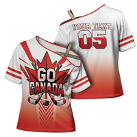 Canada Ice Hockey Custom Cross Shoulder Shirt Go Canada Unique Style