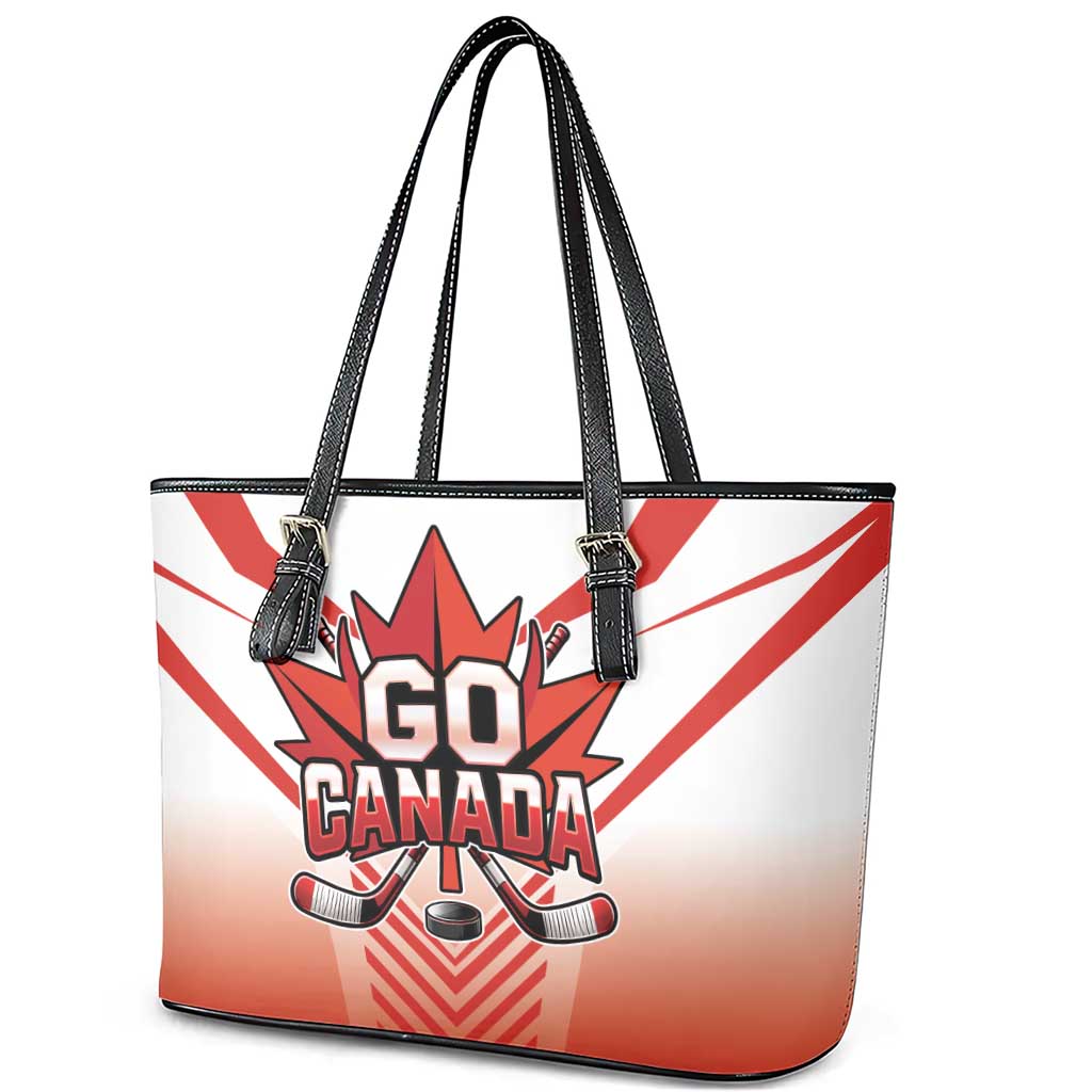 Canada Ice Hockey Leather Tote Bag Go Canada Unique Style