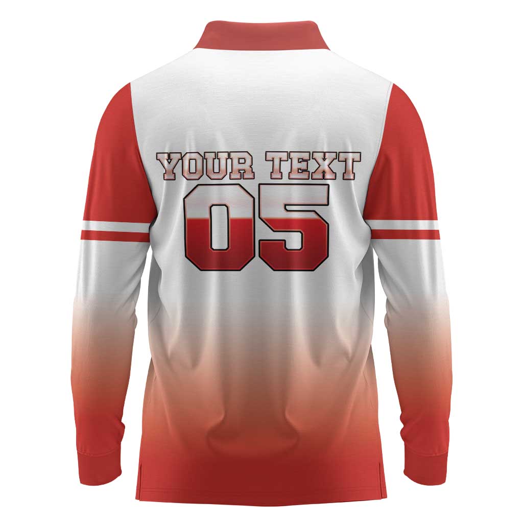 Canada Ice Hockey Custom Long Sleeve Polo Shirt Go Canada Unique Style
