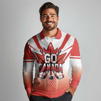 Canada Ice Hockey Custom Long Sleeve Polo Shirt Go Canada Unique Style