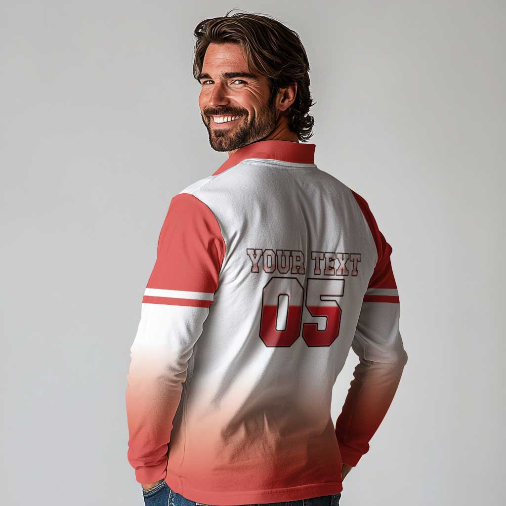 Canada Ice Hockey Custom Long Sleeve Polo Shirt Go Canada Unique Style