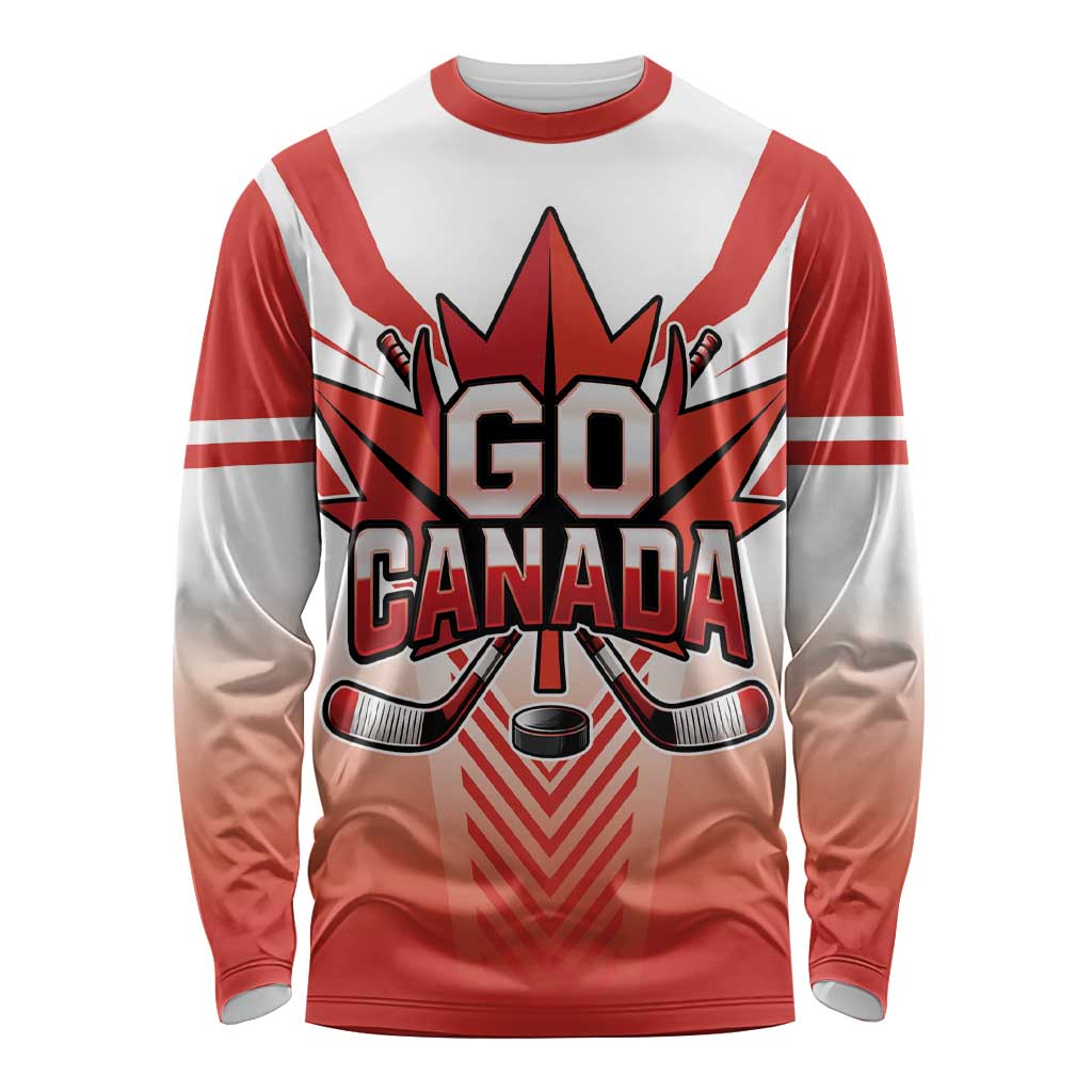 Canada Ice Hockey Custom Long Sleeve Shirt Go Canada Unique Style