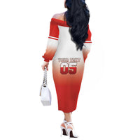 Canada Ice Hockey Custom Off The Shoulder Long Sleeve Dress Go Canada Unique Style