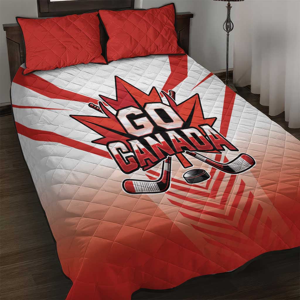 Canada Ice Hockey Quilt Bed Set Go Canada Unique Style