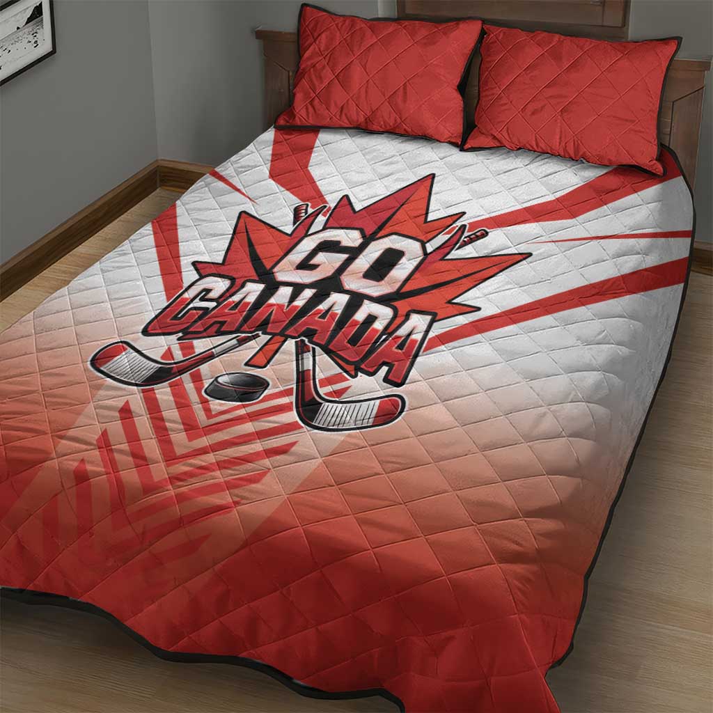 Canada Ice Hockey Quilt Bed Set Go Canada Unique Style