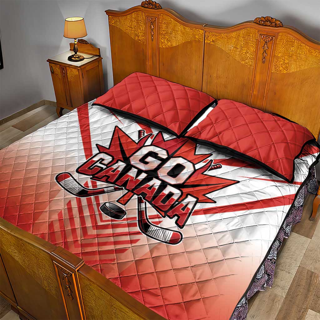 Canada Ice Hockey Quilt Bed Set Go Canada Unique Style