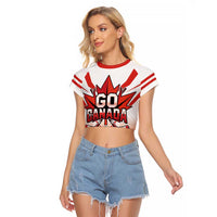 Canada Ice Hockey Custom Raglan Cropped T Shirt Go Canada Unique Style