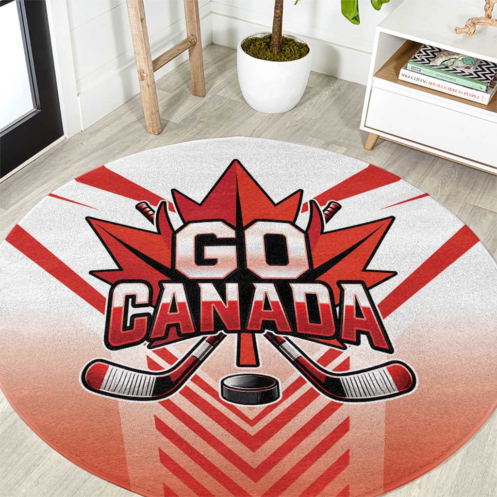 Canada Ice Hockey Round Carpet Go Canada Unique Style