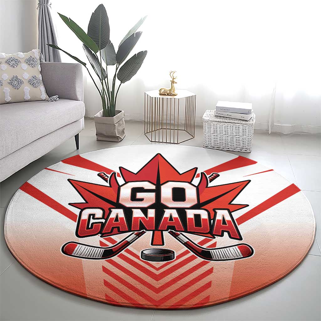 Canada Ice Hockey Round Carpet Go Canada Unique Style