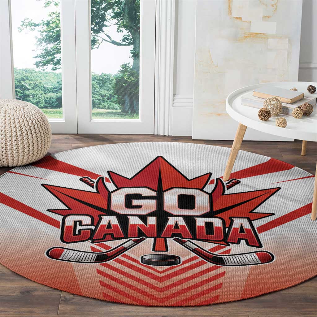 Canada Ice Hockey Round Carpet Go Canada Unique Style