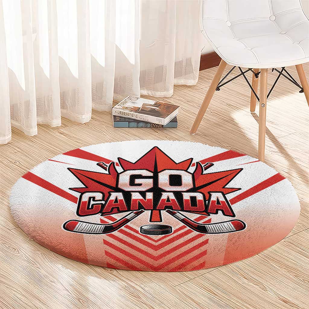 Canada Ice Hockey Round Carpet Go Canada Unique Style