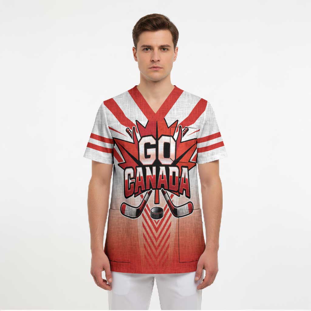 Canada Ice Hockey Custom Scrub Top Go Canada Unique Style