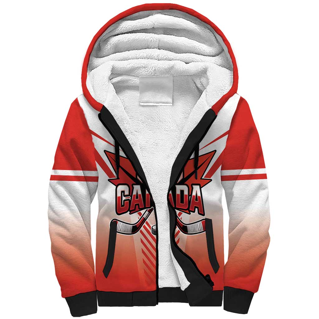Canada Ice Hockey Custom Sherpa Hoodie Go Canada Unique Style