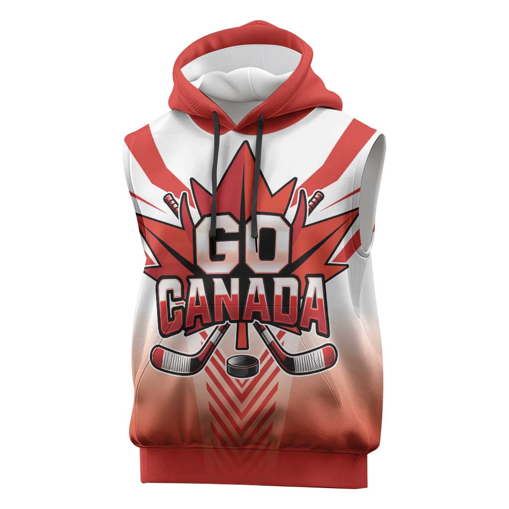 Canada Ice Hockey Custom Sleeveless Hoodie Go Canada Unique Style