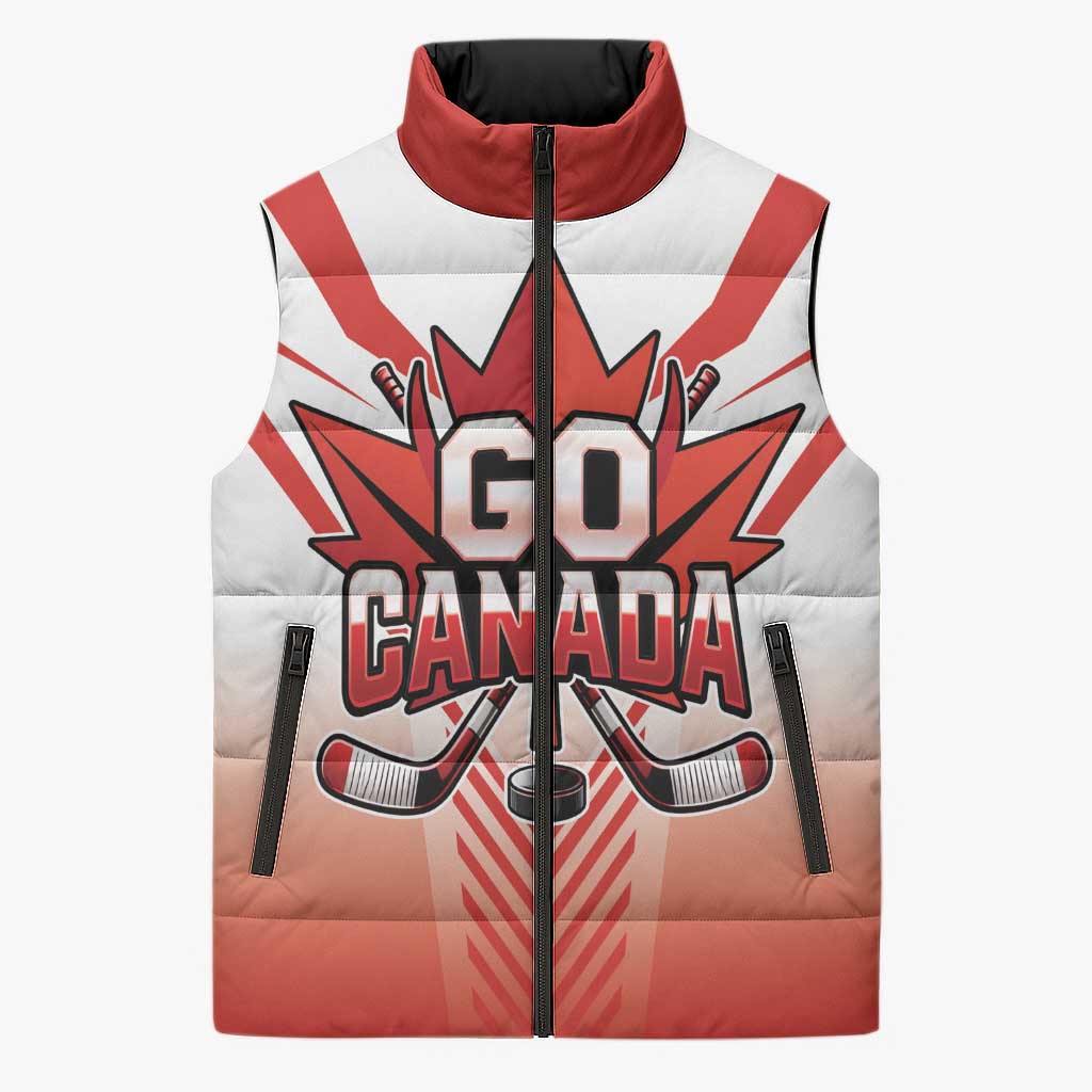 Canada Ice Hockey Custom Sleeveless Puffer Jacket Go Canada Unique Style
