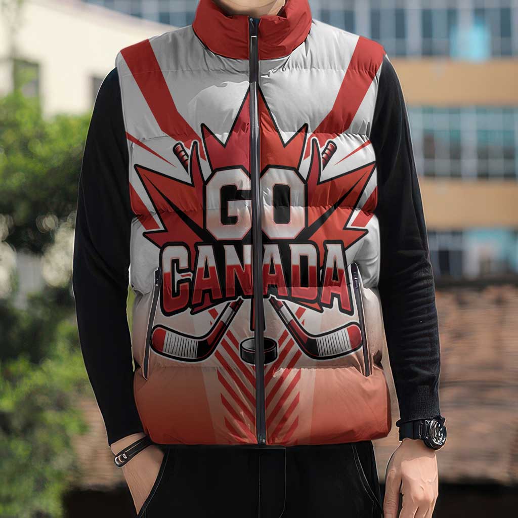 Canada Ice Hockey Custom Sleeveless Puffer Jacket Go Canada Unique Style