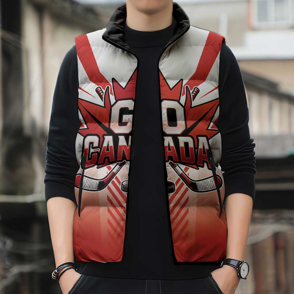 Canada Ice Hockey Custom Sleeveless Puffer Jacket Go Canada Unique Style