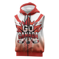 Canada Ice Hockey Custom Sleeveless Zip Hoodie Go Canada Unique Style