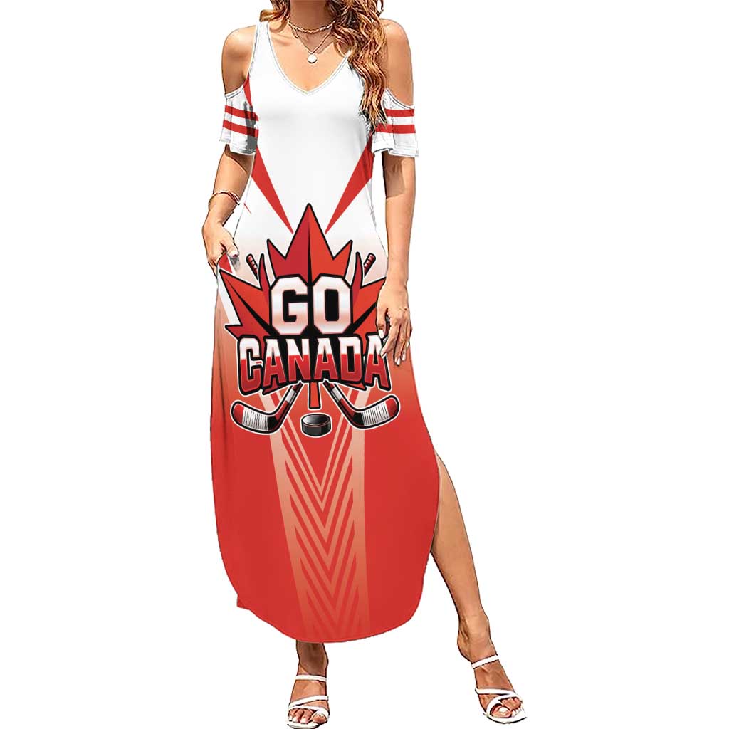 Canada Ice Hockey Custom Summer Maxi Dress Go Canada Unique Style