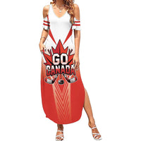 Canada Ice Hockey Custom Summer Maxi Dress Go Canada Unique Style