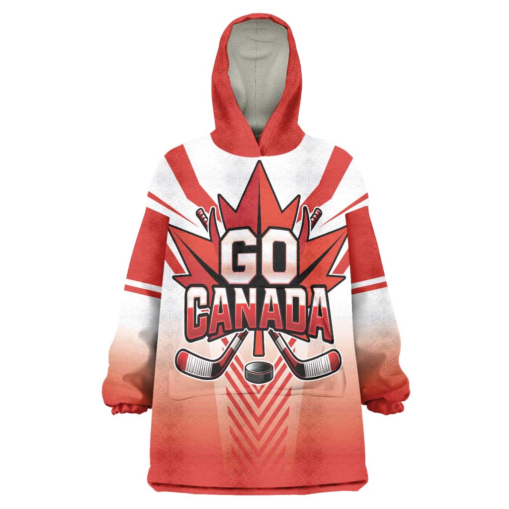 Canada Ice Hockey Custom Wearable Blanket Hoodie Go Canada Unique Style
