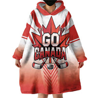 Canada Ice Hockey Custom Wearable Blanket Hoodie Go Canada Unique Style