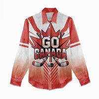 Canada Ice Hockey Custom Women Casual Shirt Go Canada Unique Style