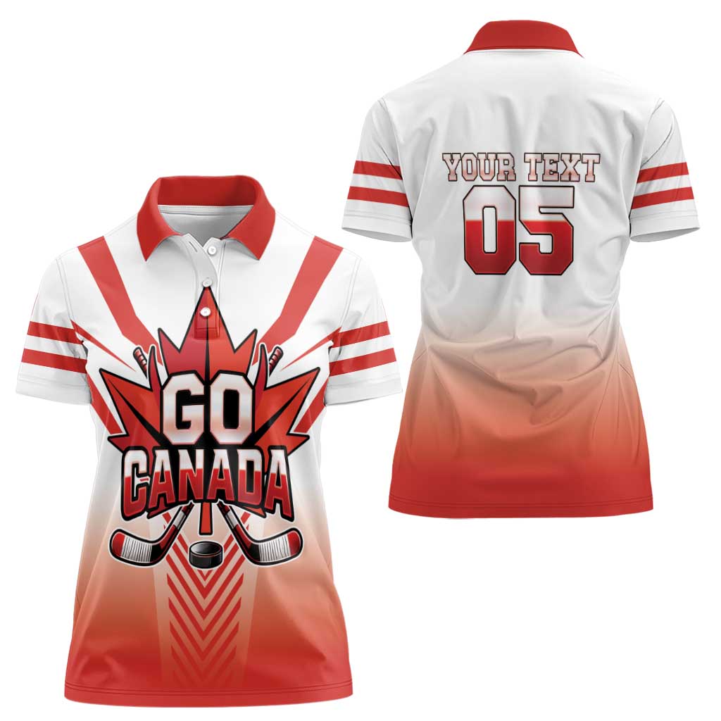 Canada Ice Hockey Custom Women Polo Shirt Go Canada Unique Style