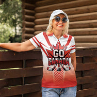 Canada Ice Hockey Custom Women Polo Shirt Go Canada Unique Style