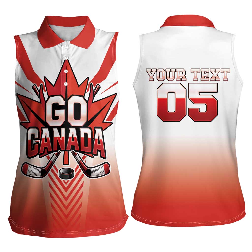 Canada Ice Hockey Custom Women Sleeveless Polo Shirt Go Canada Unique Style
