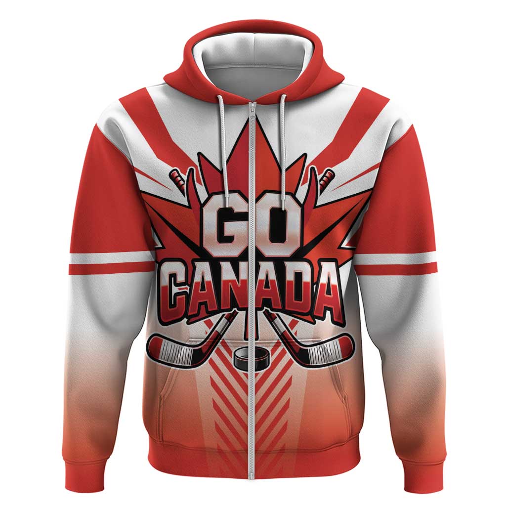 Canada Ice Hockey Custom Zip Hoodie Go Canada Unique Style